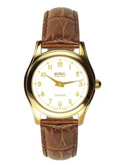 BWC Swiss Damen Uhr Analog Quarz mit Leder Armband 200395112 von BWC Swiss