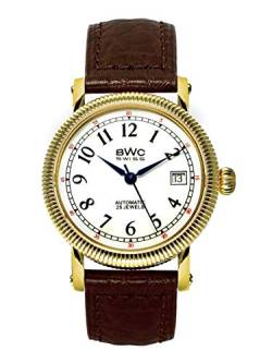 BWC Swiss Herren Uhr Analog Automatik mit Leder Armband 207685134 von BWC Swiss