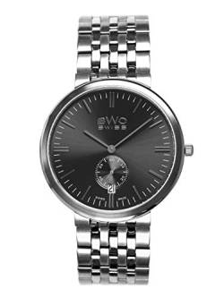 BWC Swiss Herren Uhr Analog Quarz mit Edelstahl Armband 200105018 von BWC Swiss