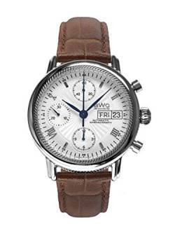 BWC Swiss Herren Uhr Chronograph Automatik mit Leder Armband 200235003 von BWC Swiss