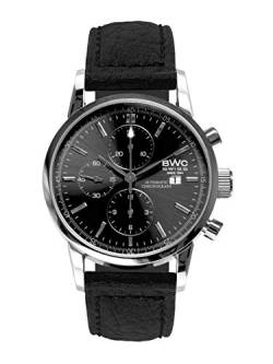 BWC Swiss Herren Uhr Chronograph Automatik mit Leder Armband 207785001 von BWC Swiss