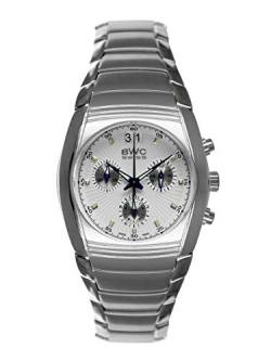 BWC Swiss Herren Uhr Chronograph Quarz mit Edelstahl Armband 207875001 von BWC Swiss