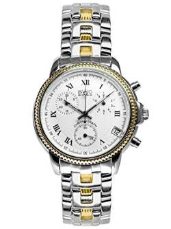 BWC Swiss Herren Uhr Chronograph Quarz mit Edelstahl Armband 210955213 von BWC Swiss