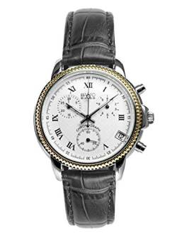 BWC Swiss Herren Uhr Chronograph Quarz mit Leder Armband 210955202 von BWC Swiss