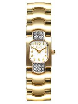 BWC Swiss Made Damen Armbanduhr Saphirglas Gelbgold IP mit Besatz 20154.51.01 von BWC Swiss
