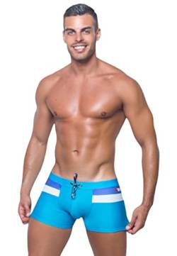 BWET Swimwear Herren-Strandhose mit Netzfutter und UV-Schutz, schnelltrocknend, umweltfreundlich - Türkis - Small von BWET Swimwear
