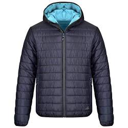 BWOLF APOLLO Steppjacke Herren Steppjacke Damen Wasserdichte Outdoor Jacken für Männer Damen Steppjacke Winddichte Steppjacke Warme mit Kapuze (XS, Blau/Hellblau) von BWOLF