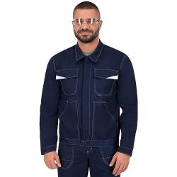 BWOLF Arbeitsjacke Männer Arbeitsjacke Herren mit Multifunktionalen Taschen (XL, Blau) von BWOLF
