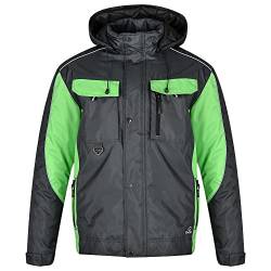 BWOLF BRAVER Arbeitsjacke Herren Winter Herren Winter Winddichte Winterjacke Arbeitsjacke Warme mit Kapuze Outdoor Jacken für Männer (Grau, 2XL) von BWOLF