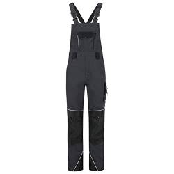 BWOLF Brave Latzhose Herren Arbeitshose Schutz-Latzhose mit Kniepolster-Taschen verstärkt mit 600D Polyester (Grau, XL) von BWOLF