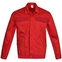 BWOLF DELTA Arbeitsjacke Männer Arbeitsjacke Herren Arbeitsjacke Bundjacke Baumwolle/Polyester 4 Taschen (3XL, Rot) von BWOLF