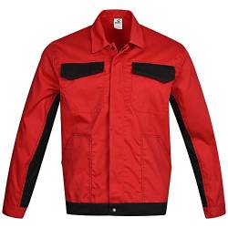 BWOLF DELTA Arbeitsjacke Männer Arbeitsjacke Herren Arbeitsjacke Bundjacke Baumwolle/Polyester 4 Taschen (XL, Rot/Schwarz) von BWOLF