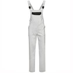BWOLF Delta Latzhose Herren Arbeitshose Schutz-Latzhose Arbeitslatzhose Baumwolle/Polyester 5 Taschen (Weiß, 3XL) von BWOLF