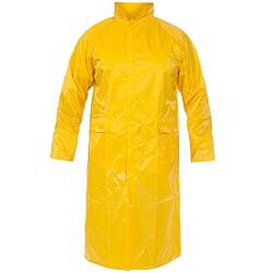 BWOLF POSEIDON Arbeitsmantel Regenmantel Herren Regenmantel Wasserdichte Lange Regenjacke Outdoor Wiederverwendbare Regenbekleidung mit Kapuze (Gelb, L) von BWOLF