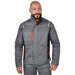 BWOLF Raptor 100% Baumwolle Arbeitsjacke Männer Arbeitsjacke Herren Multifunktionale Arbeitsjacke Bundjacke mit Multifunktionalenn Taschen, Reflektierenden Streifen (Grau, XL) von BWOLF