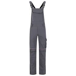 BWOLF Raptor 100% Baumwolle Latzhose Herren Arbeitshose Schutz-Latzhose mit multifunktionalen Taschen, Reflektierenden Streifen (Grau, L) von BWOLF