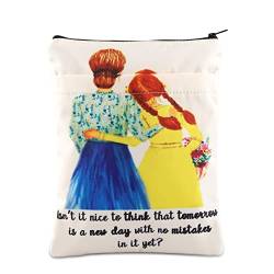 BWWKTOP Anne Shirley Buchhülle Anne und Marilla Fans Geschenke Isn't It Nice To Think That Tomorrow Is A New Day With No Mistakes In It Yet Buchhüllen Buchschoner (isn't it nice) von BWWKTOP