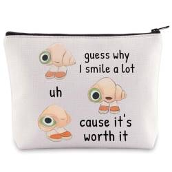 BWWKTOP Marcel Fan Kosmetiktasche The Shell Animation Inspired Gifts Guess Why I Smile A Lot Uh Cause Worth It Marcel Zipper Pouch Bag für Frauen Mädchen, Guess Why, Kosmetiktasche von BWWKTOP