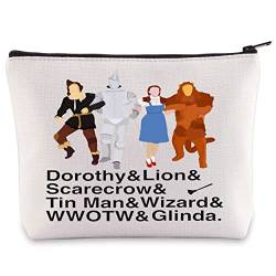 BWWKTOP Wizard Dorothy Kosmetiktasche mit Reißverschluss für Damen und Mädchen, Dorothy&Lion, Tasche von BWWKTOP
