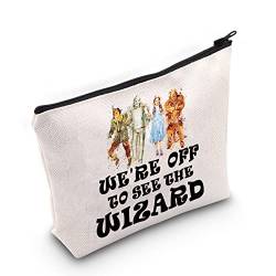 BWWKTOP Wizard Kosmetiktasche, Märchen-inspiriert, Geschenke "We're Off To See The Wizard", Reißverschlussbeutel für Frauen und Mädchen, We're Off, Tasche von BWWKTOP