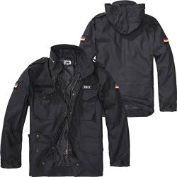 BWuM Feldjacke M65 + Patch & Flaggen, Größe:XL, Farbe:Schwarz von BWuM