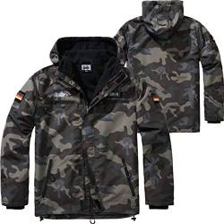 BWuM Tactical Windbreaker Zipper Fleece + Patch & Flaggen, Größe:3XL, Farbe:Darkcamo von BWuM