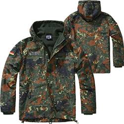 BWuM Tactical Windbreaker Zipper Fleece + Patch & Flaggen, Größe:5XL, Farbe:Flecktarn von BWuM