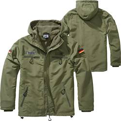 BWuM Tactical Windbreaker Zipper Fleece + Patch & Flaggen, Größe:5XL, Farbe:Oliv von BWuM