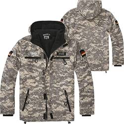 BWuM Tactical Windbreaker Zipper Fleece + Patch & Flaggen, Größe:L, Farbe:AT-Digital von BWuM