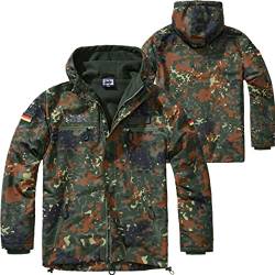 BWuM Tactical Windbreaker Zipper Fleece + Patch & Flaggen, Größe:L, Farbe:Flecktarn von BWuM
