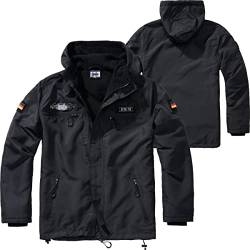 BWuM Tactical Windbreaker Zipper Fleece + Patch & Flaggen, Größe:XS, Farbe:Schwarz von BWuM