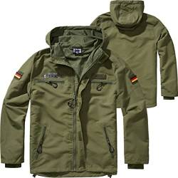 BWuM Tactical Windbreaker Zipper Sommer + Patch & Flaggen, Größe:3XL, Farbe:Oliv von BWuM