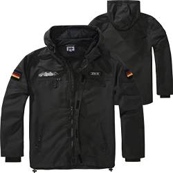 BWuM Tactical Windbreaker Zipper Sommer + Patch & Flaggen, Größe:3XL, Farbe:Schwarz von BWuM