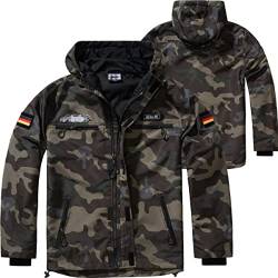 BWuM Tactical Windbreaker Zipper Sommer + Patch & Flaggen, Größe:4XL, Farbe:Darkcamo von BWuM