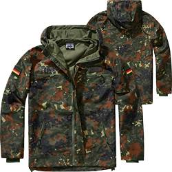 BWuM Tactical Windbreaker Zipper Sommer + Patch & Flaggen, Größe:L, Farbe:Flecktarn von BWuM