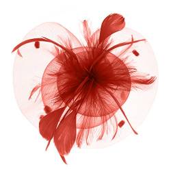 Damen Fascinator, Braut Feder, Patei Blumen Kopfschmuck, Garn Braut Haarschmuck, Hochzeit Haar Clip Hut Stirnband, Haarclip Hairpin Haarband für Party Kirche Hochzeit von BXT