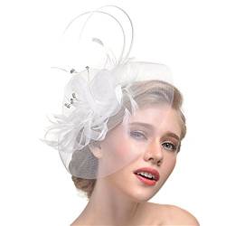 Hochzeit Kopfschmuck für Damen, Garn Braut Haarschmuck, Bankett Kleiner Hut, Brautschleier Kopfschmuck, Party Abend Haarclip Haarschmuck Haar- Zubehör von BXT