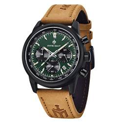 BENYAR Herren Uhren Lederarmband Armbanduhr Analog Quarzuhr Uhren für Männer Mode Sport Chronograph Wasserdicht Herren Elegantes Geschenk von BY BENYAR