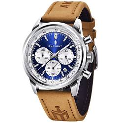 BENYAR Herren Uhren Lederarmband Armbanduhr Analog Quarzuhr Uhren für Männer Mode Sport Chronograph Wasserdicht Herren Elegantes Geschenk von BY BENYAR