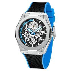 BY BENYAR Uhren Herren AKNIGHT Luxus Armbanduhr Herren 100M Wasserdicht Saphirglas Herren Automatikuhr Silikonband Klassisches Design Leuchtendes Kalender Männer Uhr von BY BENYAR