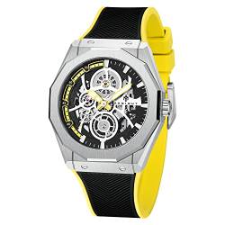 BY BENYAR Uhren Herren AKNIGHT Luxus Armbanduhr Herren 100M Wasserdicht Saphirglas Herren Automatikuhr Silikonband Klassisches Design Leuchtendes Kalender Männer Uhr von BY BENYAR