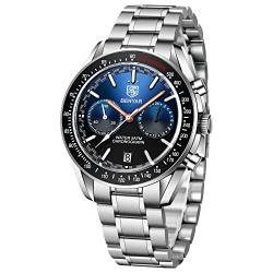 Herren Uhr BENYAR Armbanduhr für Männer Chronograph Analogue Quartz Edelstahl 50M Wasserdicht Mode Sport Armbanduhr Elegantes Geschenk von BY BENYAR