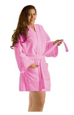 robesale Damen Bademantel Kimono Bademantel für Damen - Pink - Large/X-Large (In Voller Länge) von BY LORA