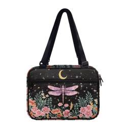 BYCHECAR Bibelhülle mit Blumenmotiv für Damen, Bibeltasche, mit verstellbaren Riemen, Kirchentasche, große Schrifthülle, Bibelschutz, mit Reißverschlusstasche von BYCHECAR