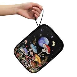 BYCHECAR Mushroom Moon Uhrenarmbänder-Etui für Damen und Herren, Uhrenarmband-Organizer, kompatibel mit 12 Apple-Watch-Armbändern und anderem Zubehör, tragbarer Uhrenarmbänder, Aufbewahrungskoffer von BYCHECAR