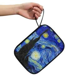 BYCHECAR Van Gogh Sternenhimmel 12 Uhrenarmband-Aufbewahrungsbox für Damen und Herren, Tragetasche, tragbares Uhrenarmband-Etui, Uhrenarmbandhalter, Organizer, Uhrenarmbänder, Zubehör von BYCHECAR