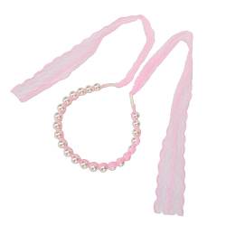 Haarband aus rosa Spitze, schönes langes Band mit Kunstperlen, Haarband aus Spitze, das perfekt für den Alltag passt von BYERZ
