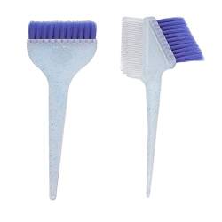 Haarmarkierungsbürste, ergonomische doppelseitige Färbebürste aus weichem und sicherem Nylon, tragbar für zu Hause für Friseur (Blau) von BYERZ