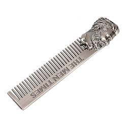 Mini-Metallkamm aus Edelstahl, Kompakte Größe, Bequemer, Korrosionsbeständiger Herren-Bartkamm für den Täglichen Gebrauch von BYERZ