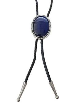 dunkel blau Stein bolotie, western klassik Krawatten bolotie, 4cm x 5cm, Silber Dunkel Blau von BYM